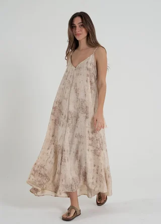 Vestido sedita estampado con lazo  - Vista 4