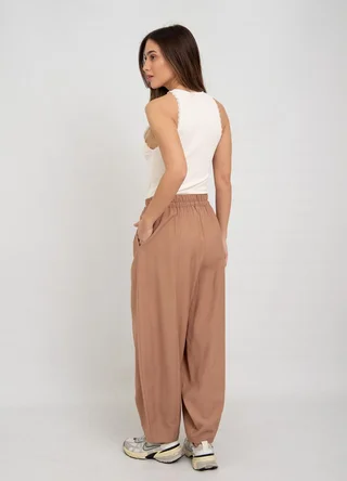 Pantalon tencel con recorte  - Vista 2