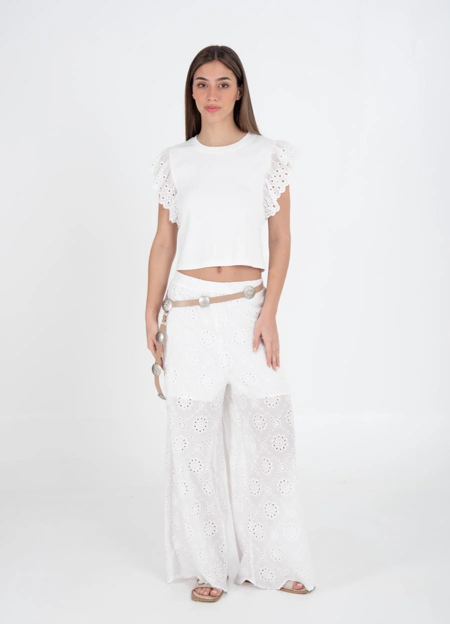 Pantalon broderie 