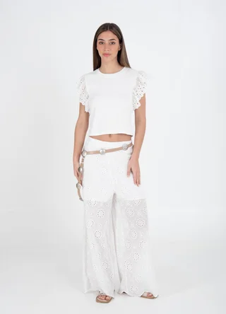 Pantalon broderie  - Vista 4