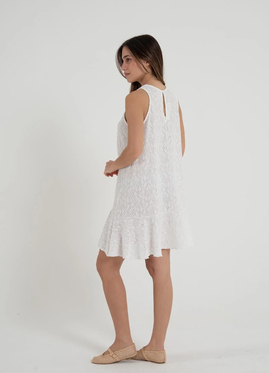 Vestico corto broderie c/volado 