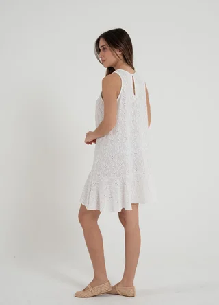 Vestico corto broderie c/volado  - Vista 4