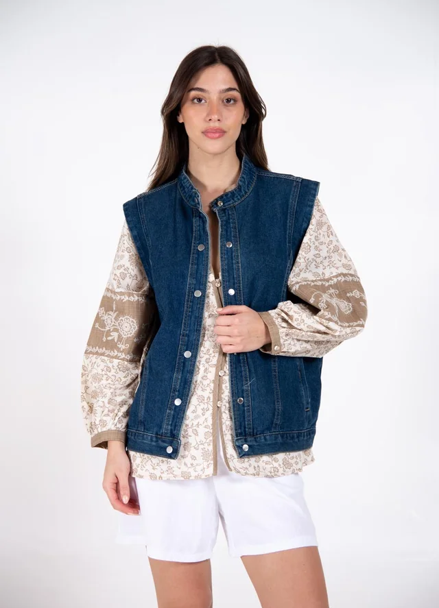 Maxi chaleco denim cargo