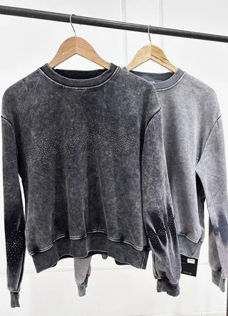 Buzo prelavado con strass - Vista 6