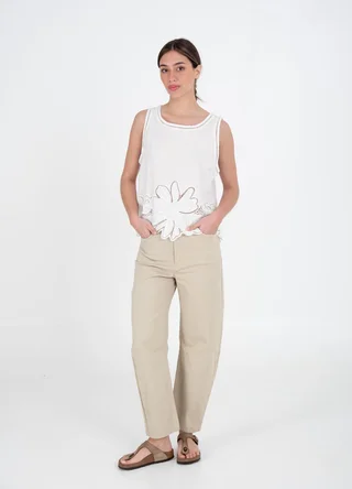Pantalon barrel de gabardina  - Vista 3