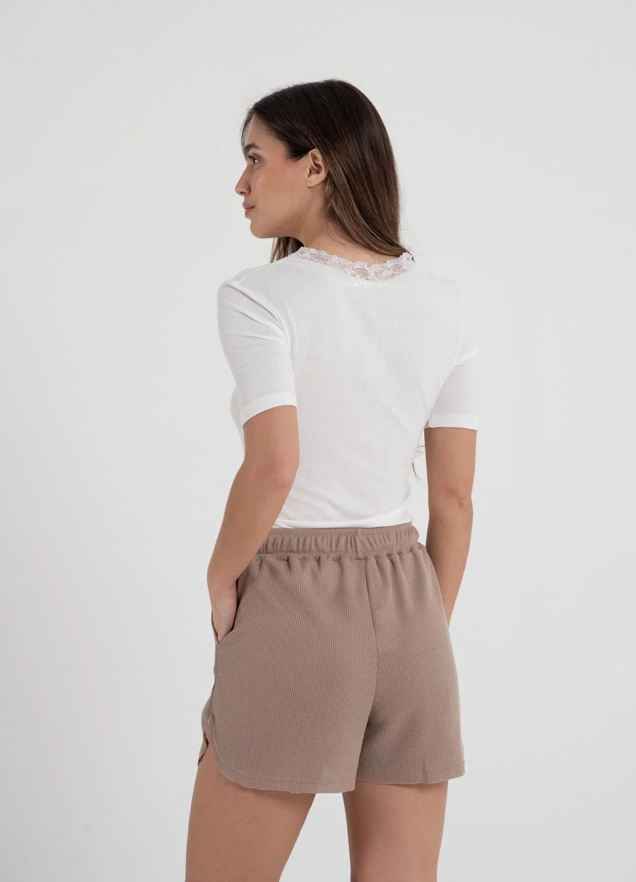 Remera morley fino con puntilla 