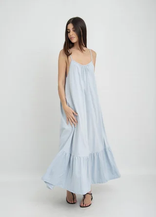 Vestido jersey flame con volado en  ruedo - Vista 4