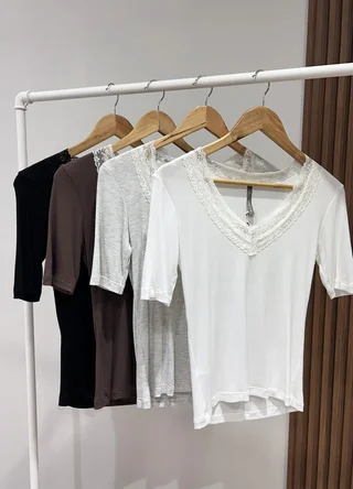 Remera morley fino con puntilla  - Vista 5