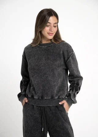 Buzo prelavado con strass - Vista 1