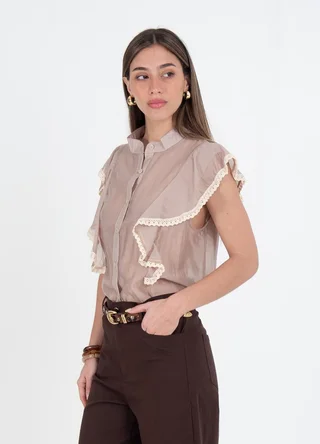 Blusa gasa con volado  - Vista 5