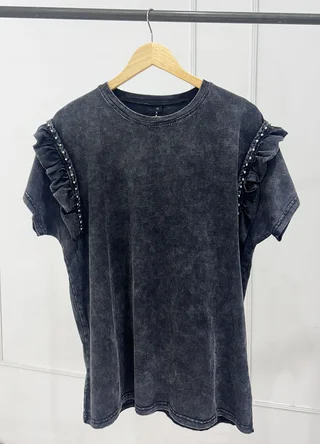 Remera pre lavada con volado  - Vista 5