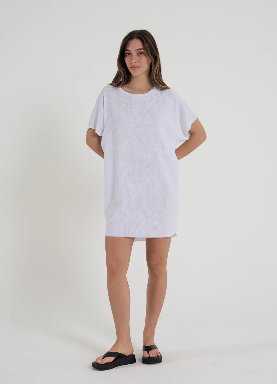 Vestido creppe liso 