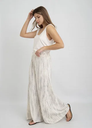 Palazzo creppe estampado con cierre  - Vista 3