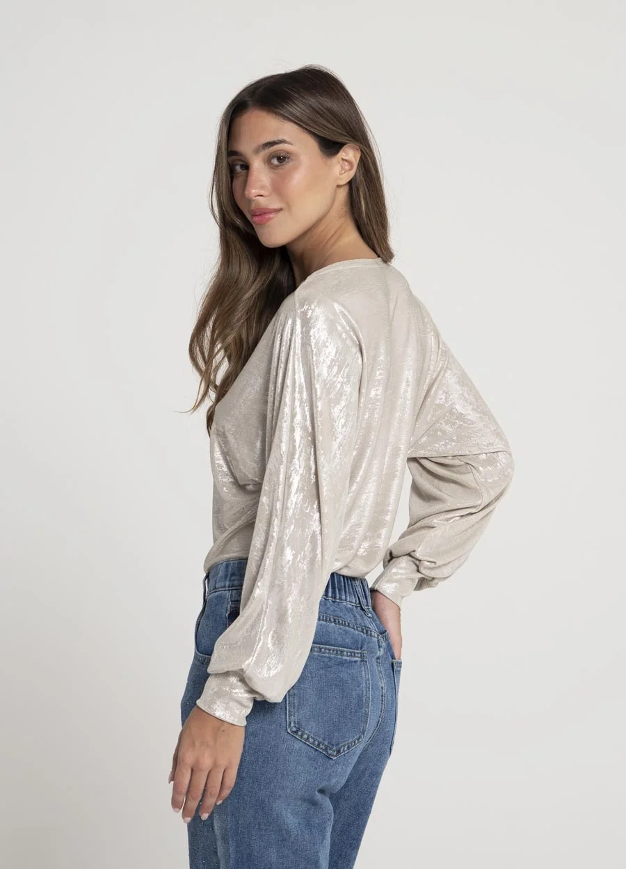 Remera m/l metalizada 