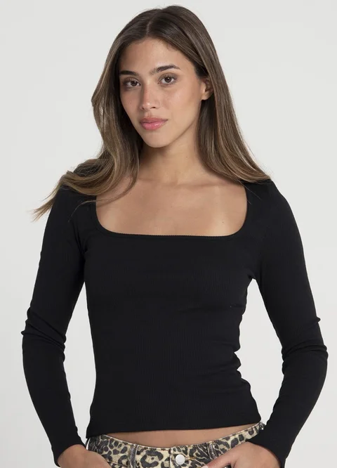 Remera m/l morley escote cuadrado