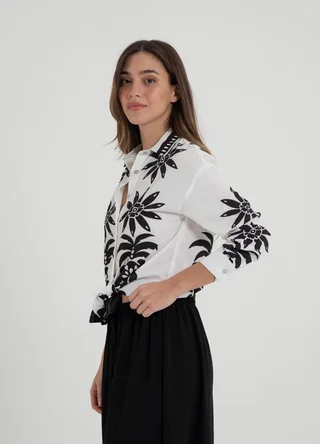 Camisa estampada hojas  - Vista 5