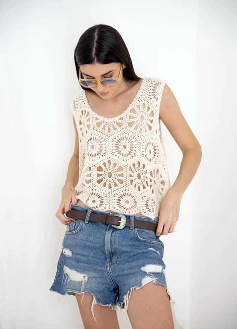 Musculosa crochet circulos 