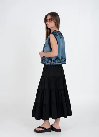 Falda evase lisa  - Vista 6