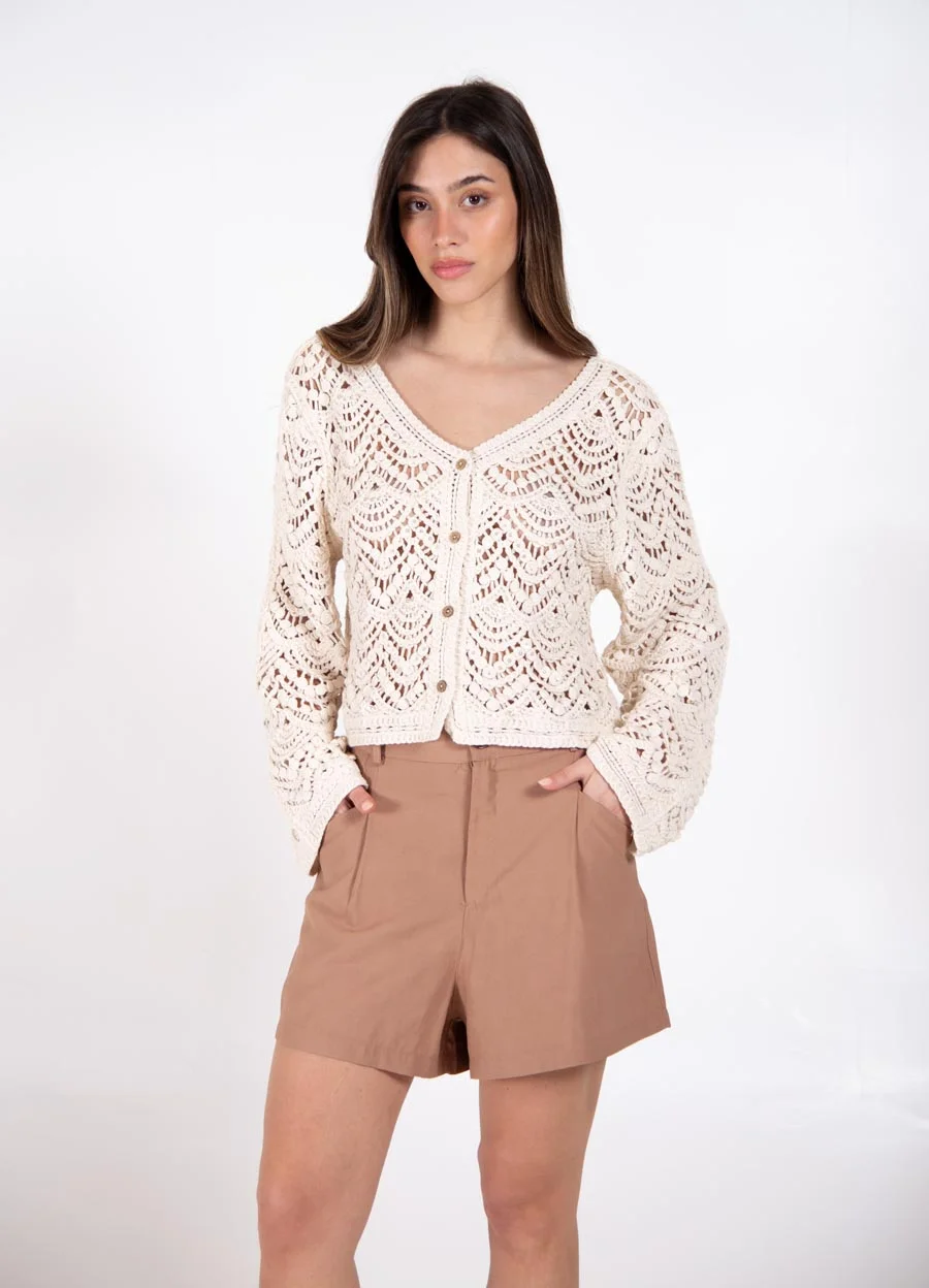 short tencel con pinza 