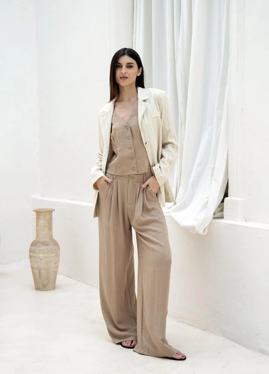 Blazer rayado lino 