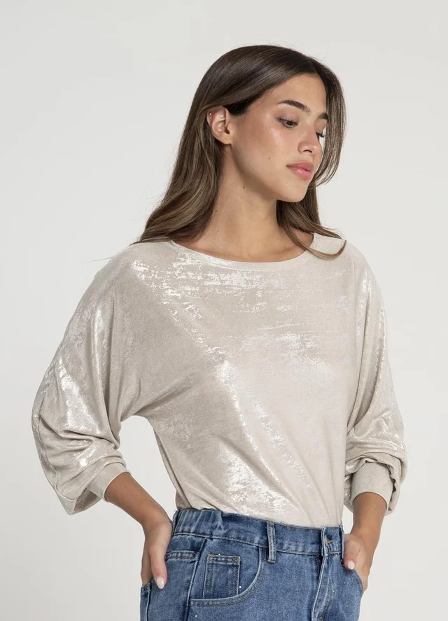 Remera m/l metalizada 