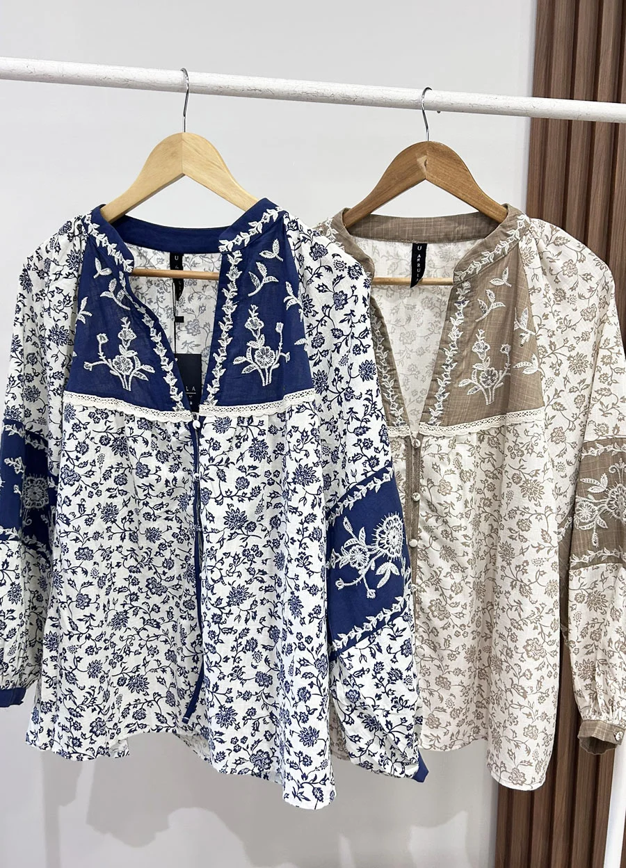 Camisola estampada bohemia 
