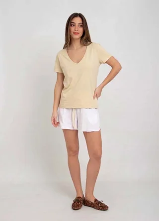 Remera escote V lisa  - Vista 1