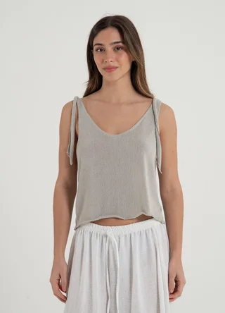 Musculosa tejida para atar  - Vista 4