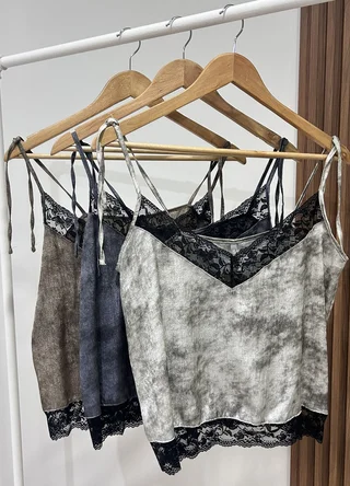 Musculosa saten para atar lencera - Vista 6