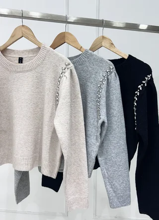 Sweater con strass en sisa  - Vista 6