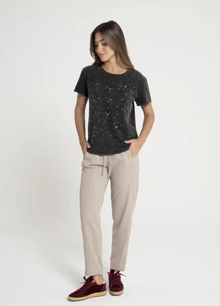 Remera prelavada  con strass y estrellas  - Vista 1
