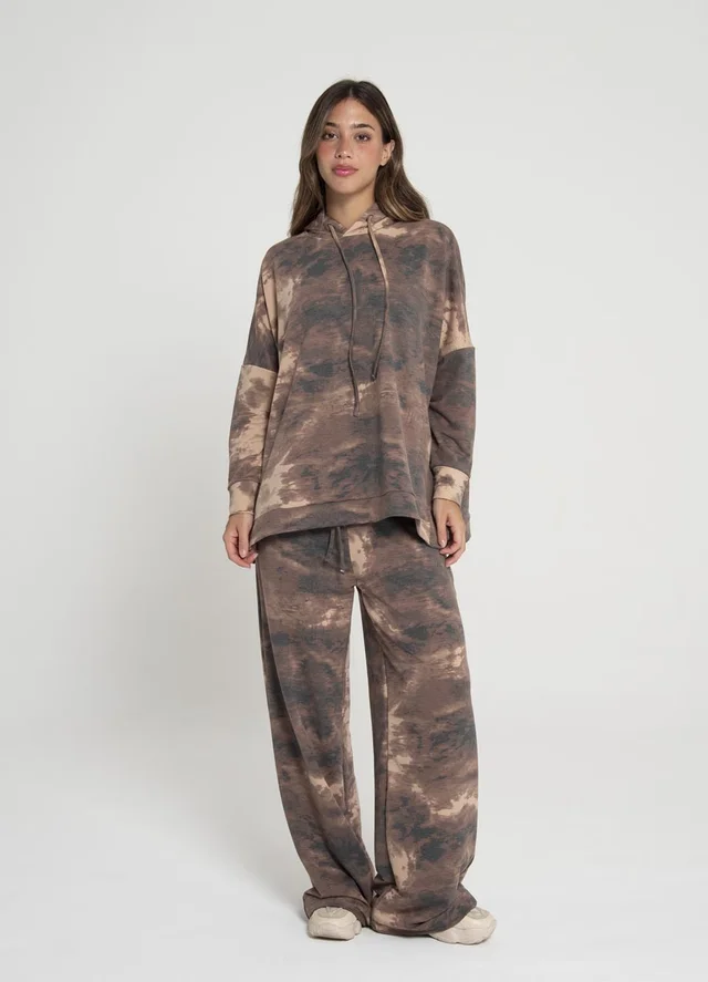 Buzo batik/print con capucha 