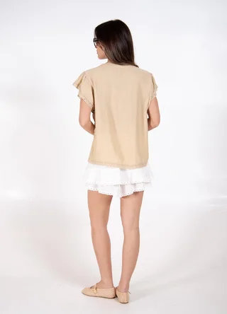 Camisa cuello mao con volados  - Vista 4