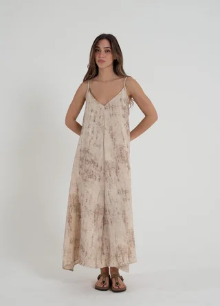 Vestido sedita estampado con lazo  - Vista 3