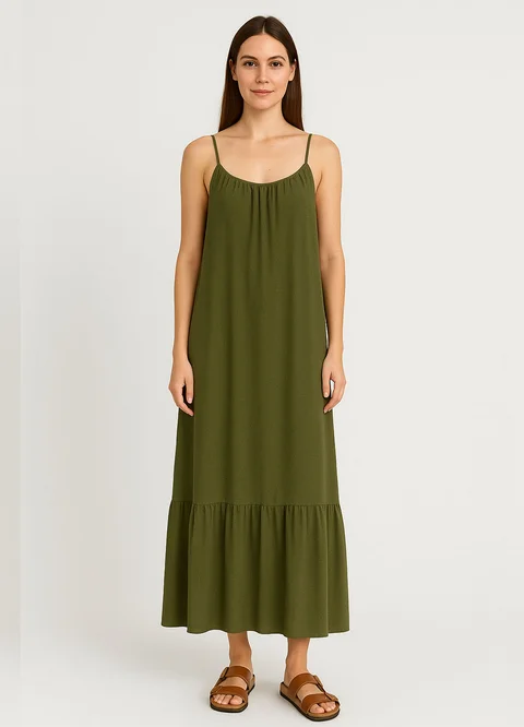 Solero largo bretel fino algodon fantasia 