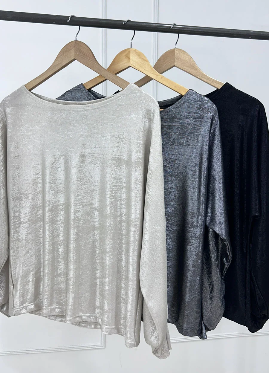 Remera m/l metalizada 