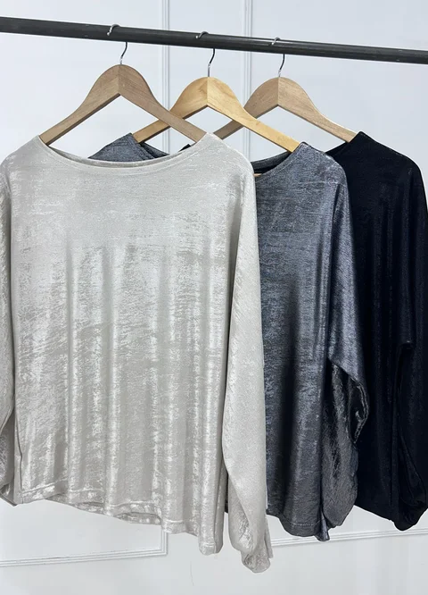 Remera m/l metalizada 