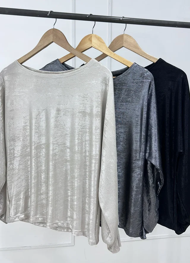 Remera m/l metalizada 