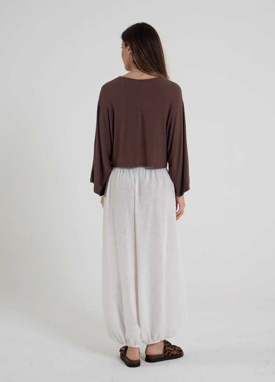 Remera cropp morley fino m/murcielago