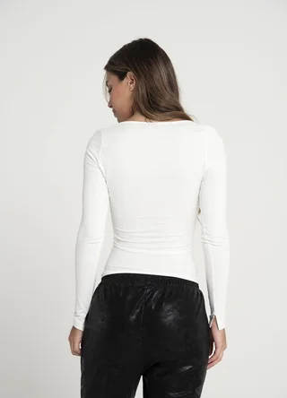 Remera m/larga jersey spandex escote cuadrado  - Vista 5