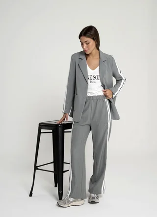 Saco sastreo con tira lateral  - Vista 1