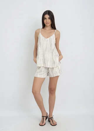 Musculosa sedita estampada bretel fino  - Vista 3