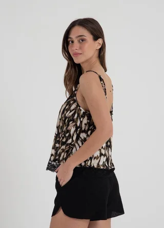 Musculosa  estampada c/puntilla - Vista 5