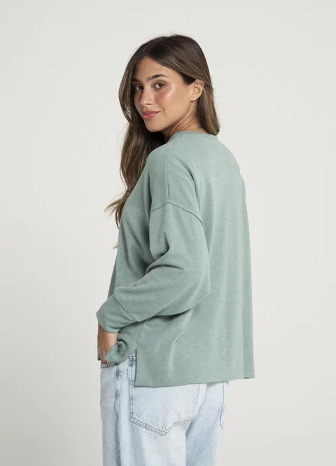 Buzo angora con alforza