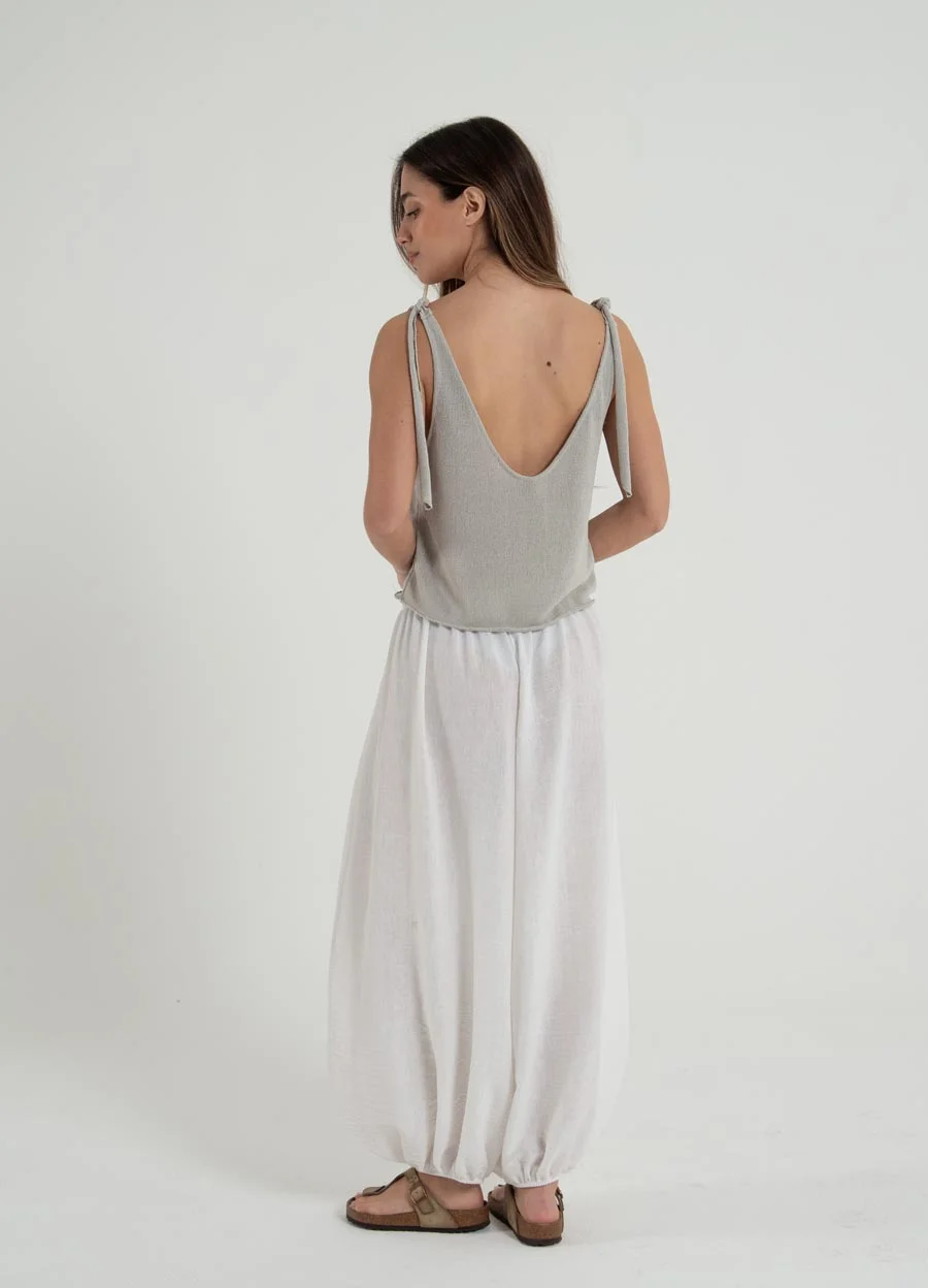 Pantalon balloon lino rustico 
