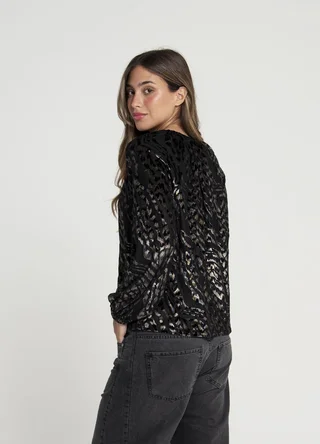 Blusa m/larga tul print  - Vista 4