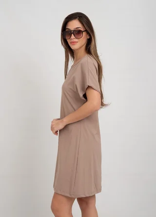 Vestido jersey corto con recorte  - Vista 4