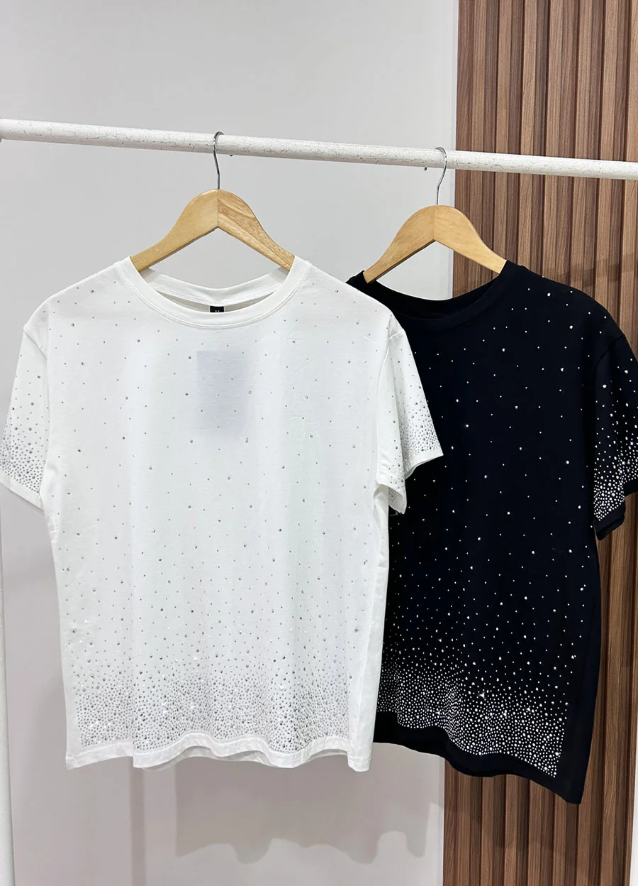 Remera full strass degrade 