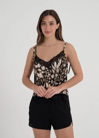 Musculosa  estampada c/puntilla - Vista 2