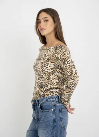 Sweater cuello bote print  - Vista 4